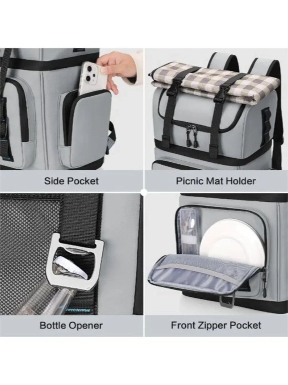 Large Cooler Backpack Insulated Waterproof Double Decker Leak Proof for Beach